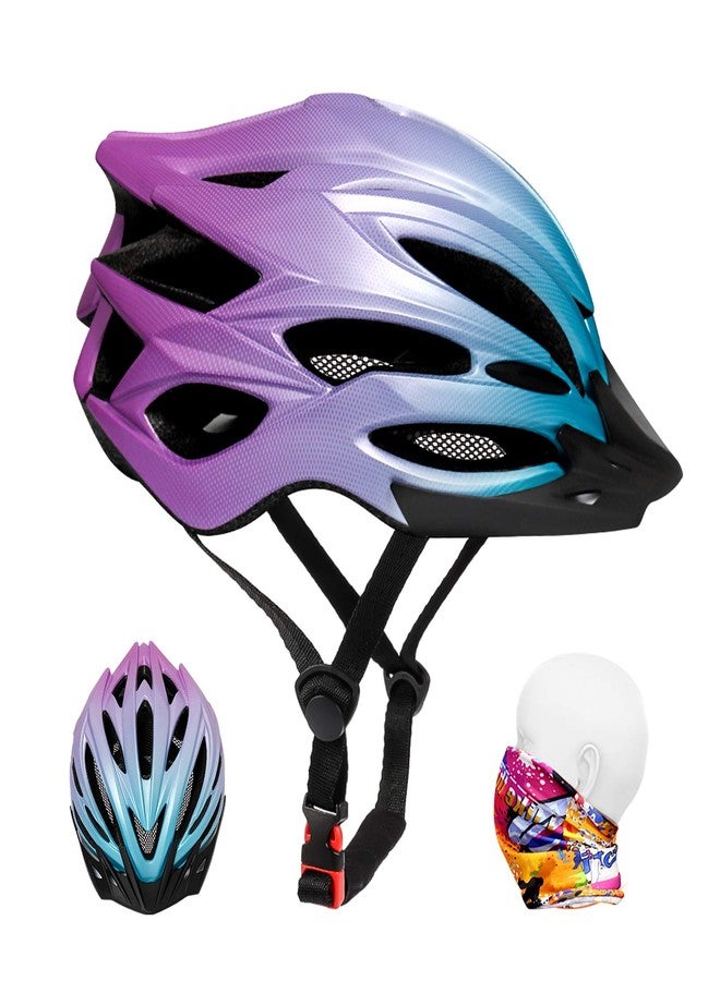 R2Depot Premium Bike Helmet, Lightweight Adjustable 57-62cm, 22 Vents Adults Bicycle Helmet with Headband (Gradient Blue Purple) - Image 1