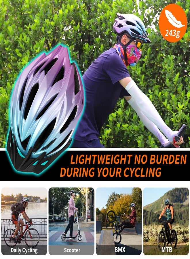 R2Depot Premium Bike Helmet, Lightweight Adjustable 57-62cm, 22 Vents Adults Bicycle Helmet with Headband (Gradient Blue Purple) - Image 5
