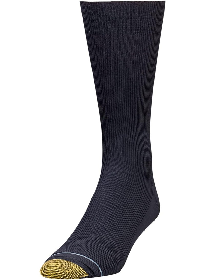 GOLDTOE Men's Metropolitan Crew Dress Socks, 3-Pairs, Navy, Shoe Size: 6-12.5 - Image 1
