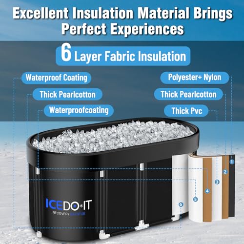 Tomaje Upgrade 129 Gal XL Large Oval Ice Bath Tub for Athletes, Collapsible Cold Plunge Tub-Multiple Layered for Post-Exercise Recovery, Portable Bathtub for Home, Gyms, Indoor, Outdoor use - Image 4