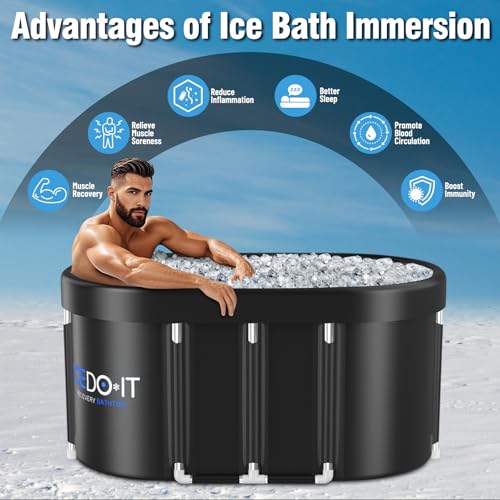 Tomaje Upgrade 129 Gal XL Large Oval Ice Bath Tub for Athletes, Collapsible Cold Plunge Tub-Multiple Layered for Post-Exercise Recovery, Portable Bathtub for Home, Gyms, Indoor, Outdoor use - Image 2