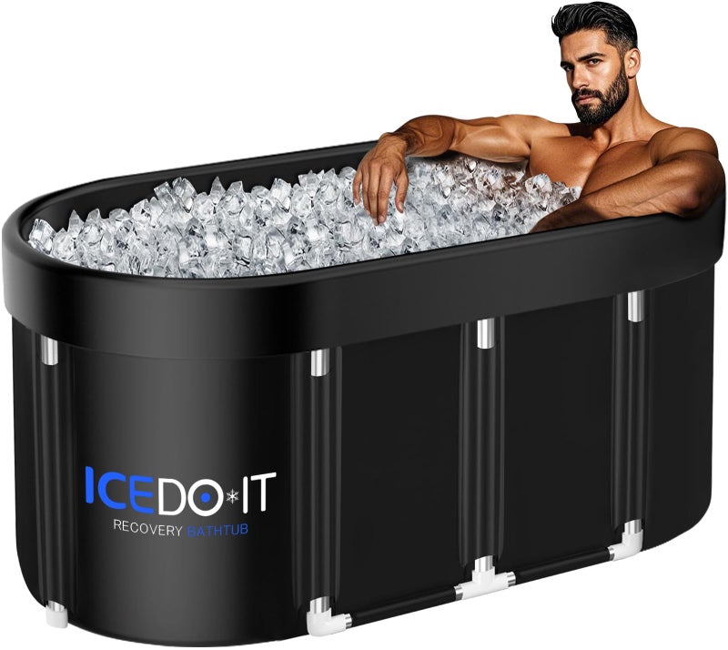 Tomaje Upgrade 129 Gal XL Large Oval Ice Bath Tub for Athletes, Collapsible Cold Plunge Tub-Multiple Layered for Post-Exercise Recovery, Portable Bathtub for Home, Gyms, Indoor, Outdoor use - Image 1
