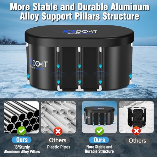 Tomaje Upgrade 129 Gal XL Large Oval Ice Bath Tub for Athletes, Collapsible Cold Plunge Tub-Multiple Layered for Post-Exercise Recovery, Portable Bathtub for Home, Gyms, Indoor, Outdoor use - Image 5