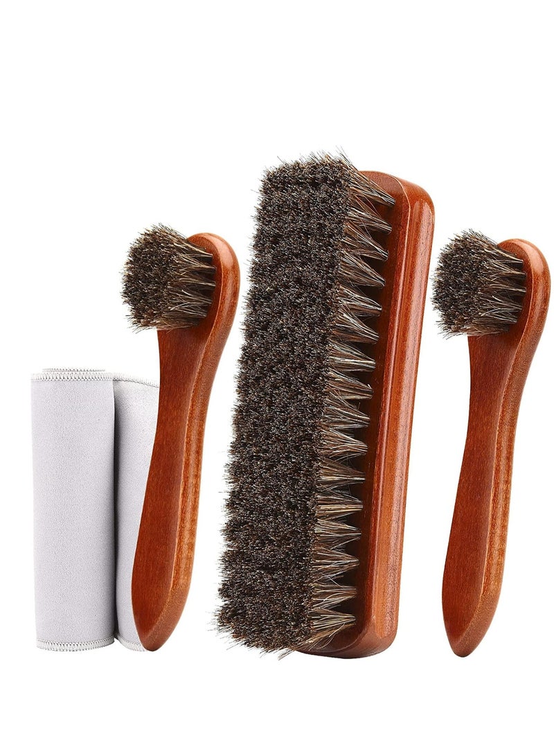 4 جهاز كمبيوتر شخصي فرشاة أحذية شعر الحصان مجموعة لامعة, أحذية البولندية مجموعة, الأحذية الجلدية الحذاء تنظيف فرشاة الرعاية نظيفة Dauber المطبقات, مصقولة وملمعة, للأحذية الجلدية, الأحذية الجلدية الملابس الجلدية - Image 1