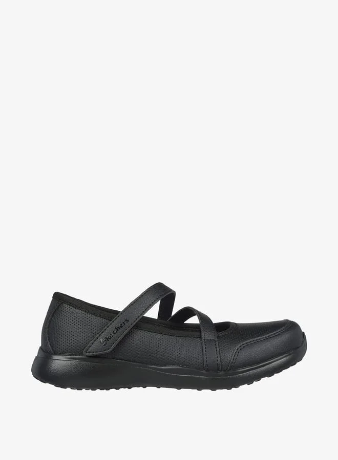 سكيتشرز Girls' Mary Jane Shoes with Hook and Loop Closure - MICROSTRIDES