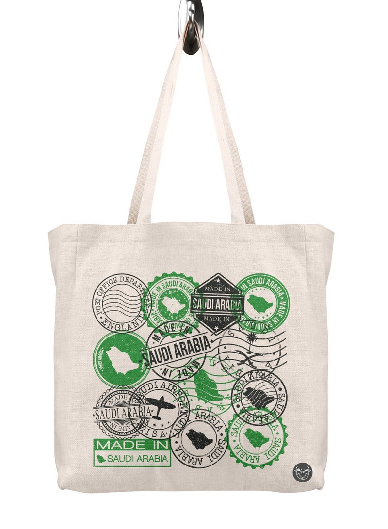 Canvas bag with printed design made in Saudi Arabia
