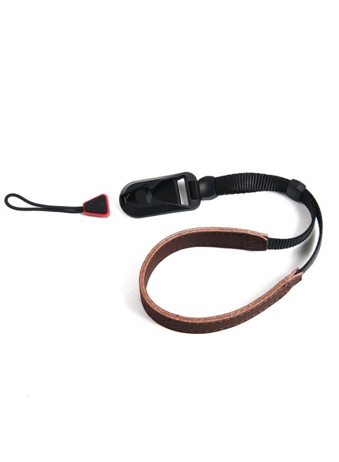 Backpacker S90 Camera Strap SLR Wristband Quick-fitting Buckle Combination Shoulder Strap Micro SLR Creative Backpack Accessories-Color:S80 Genuine Leather Wristband Brown  - Image 1
