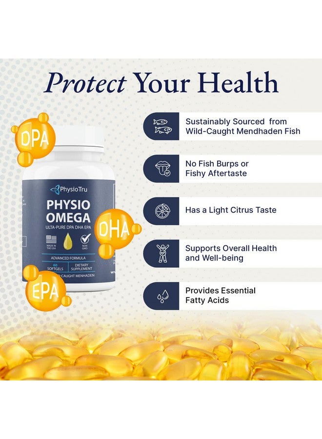 PhysioTru Physio Omega - Omega 3 Supplement - Sustainably Sourced - with DPA, EPA, and DHA - Burpless Fish Oil - 1 Pack - Image 3