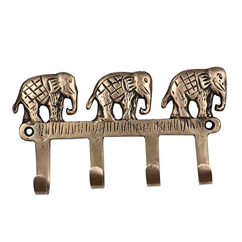 Indian-Shelf 1 Piece Elephants Kids Animals Vintage Wall Hooks for Hanging Coats Gold Decorative Hooks for Bathroom Brass Key Holder for Wall Coat Rack Wall Mount Backpack Home Essentials - Image 2