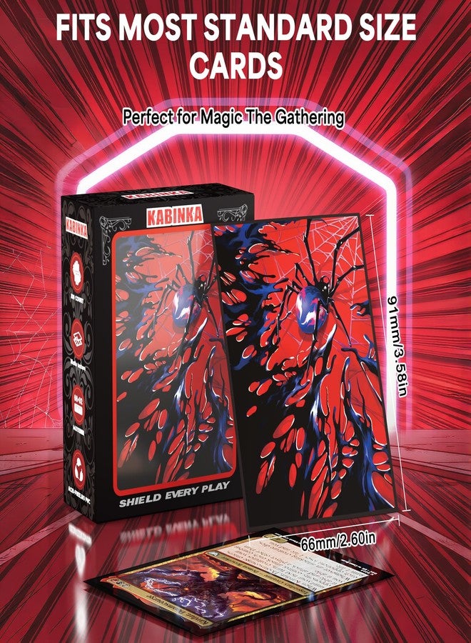 KABINKA MTG Card Sleeves -Spider 100 Standard Size Pack Clear Front & Matte Finish Back MTG Sleeves for Magic The Gathering TCG - Image 2