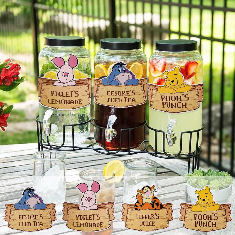 MEMOVAN Winnie Party Drink Label for The Pooh Baby Shower Decorations Winnie Food Labels Food Signs Winnie Centerpieces Sticks for Winnie Birthday Party - Image 4