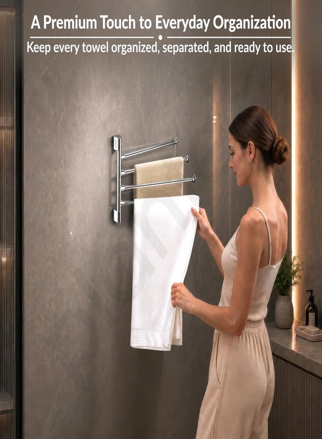 Plantex Stainless Steel 4-Arm Bathroom Swing Hanger Towel Rack/Towel Holder for Bathroom/Towel Stand/Bathroom Accessories - Image 2