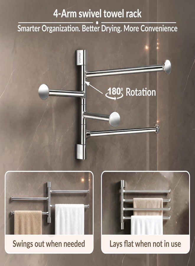 Plantex Stainless Steel 4-Arm Bathroom Swing Hanger Towel Rack/Towel Holder for Bathroom/Towel Stand/Bathroom Accessories - Image 4