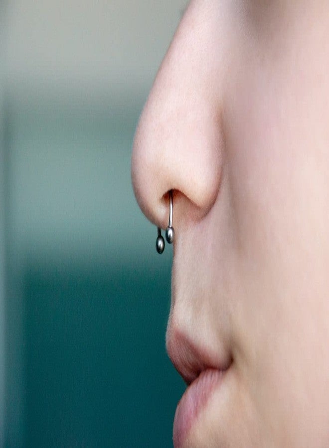 D.Bella 16G 14G Variety of Sizes Horseshoe Rings Surgical Steel Nose Septum Horseshoe Hoop Earring Eyebrow Tragus Lip Rings Daith Helix Piercing Jewelry for Women Men 6-12mm Smily Piercing Jewelry - Image 3