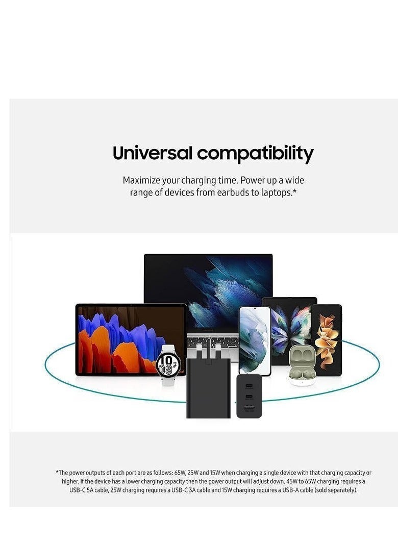 شاحن سريع GaN بقدرة 65 واط بمقبس بريطاني، مزود بـ 3 منافذ USB-C و USB-A، يدعم الشحن المتزامن لعدة أجهزة، متوافق مع أجهزة الكمبيوتر المحمولة وهواتف iPhone وSamsung و - Image 5