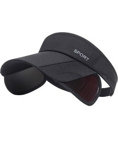 SPORT Summer Sun Hat - Women's Adjustable Golf Hat With Retractable Brim, UV Protection Beach/Tennis Sports Hat BLACK  - Image 1