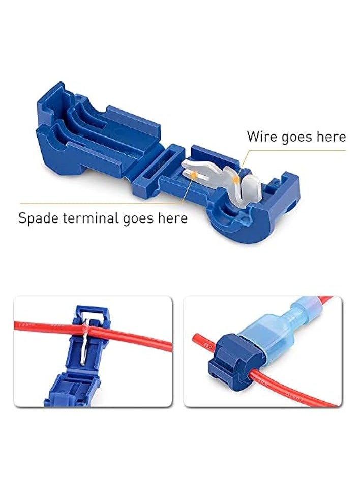 erorex 120pcs T-Tap Wire Connectors, Self-Stripping Quick Splice Electrical Wire Terminals, T Taps Self-Stripping Insulated Male Quick Disconnects Spade Terminals Kit for Wiring Automotive - Image 3