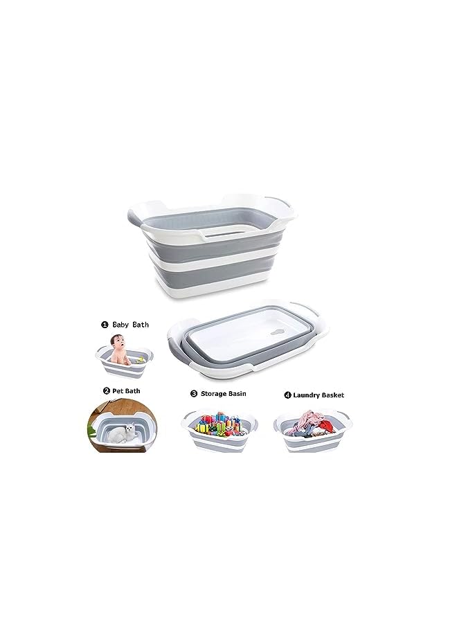 Zaboon Multifunction Collapsible Plastic Platic Pet Bath Tub (Grey) - Image 4