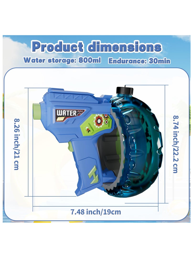 Excefore Electric Water Guns for Adult Kid, 32+ FT Range Powerful Classic Water Squirt, Strongest Full Auto WaterPistol High Capacity 800+ Water Blaster, Summer Outdoor Swimming Pool Water Toy, Blue  - Image 5