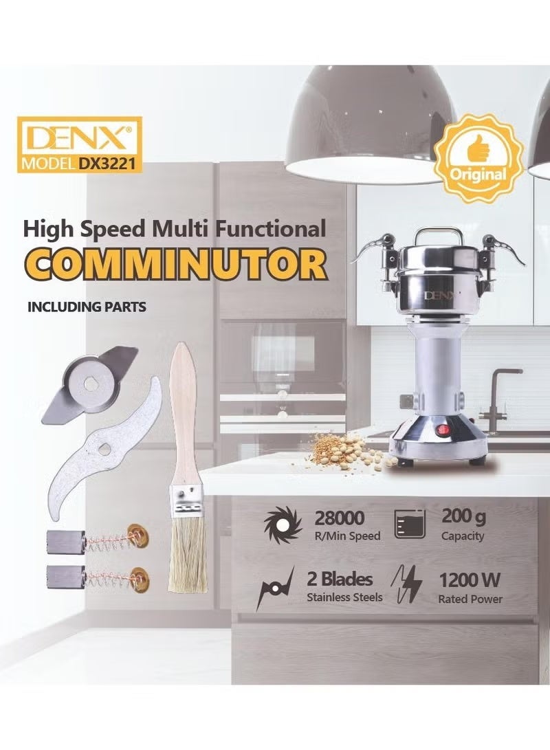 Denx 1200W Electric Grinder 200g Capacity, 28000 RPM High-Speed Coffee, Spice, Nut & Herb Mill for Home, Restaurant & Hotel Use – Efficient, Durable, Multi-Purpose DX3221 - Image 4