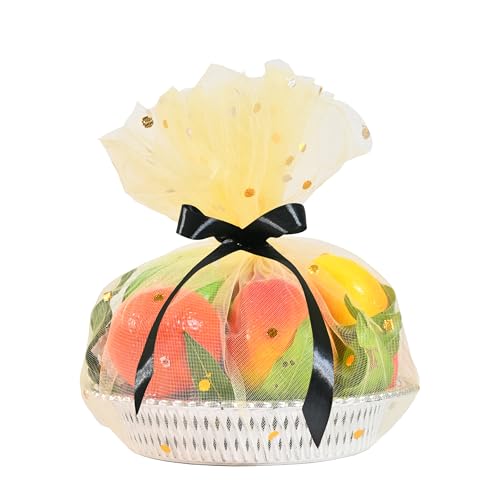 AMAROBA Dotted Net Fabric for Decor, Gift Packing, Party, Bouquet,Car, Christmas,Decoration,Width 1 mtr, 5 mtr Length net Cloth for Decoration (Pack of 5 MTR, DOT Cream), Dot - Image 2
