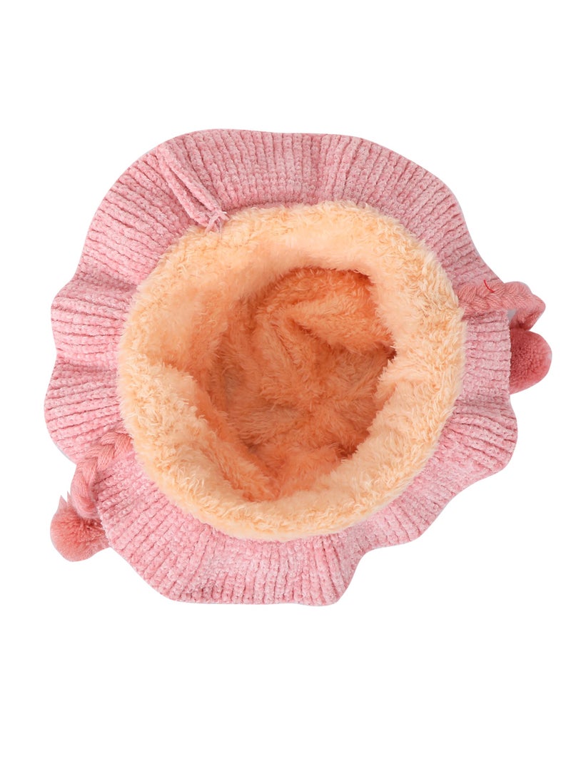 FabSeasons Faux Fur Baby Winter Bucket Hat/Cap for Kids of Age 2-5 Years, Fluffy Fuzzy Warm Hats for Boys & Girls, Pink - Image 3