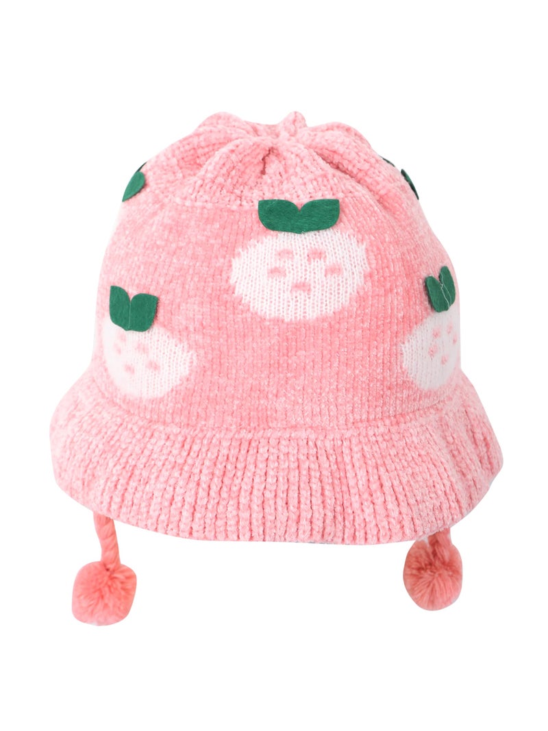 FabSeasons Faux Fur Baby Winter Bucket Hat/Cap for Kids of Age 2-5 Years, Fluffy Fuzzy Warm Hats for Boys & Girls, Pink - Image 2