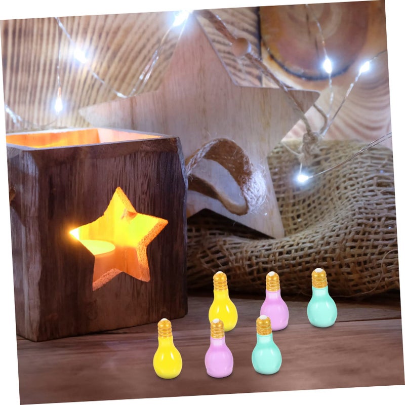 Luminous Mini Resin Bulb Keychain DIY Pendants For Decor Phone Cases Crafts 2 Pack - Image 4