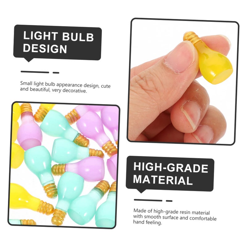 Luminous Mini Resin Bulb Keychain DIY Pendants For Decor Phone Cases Crafts 2 Pack - Image 5
