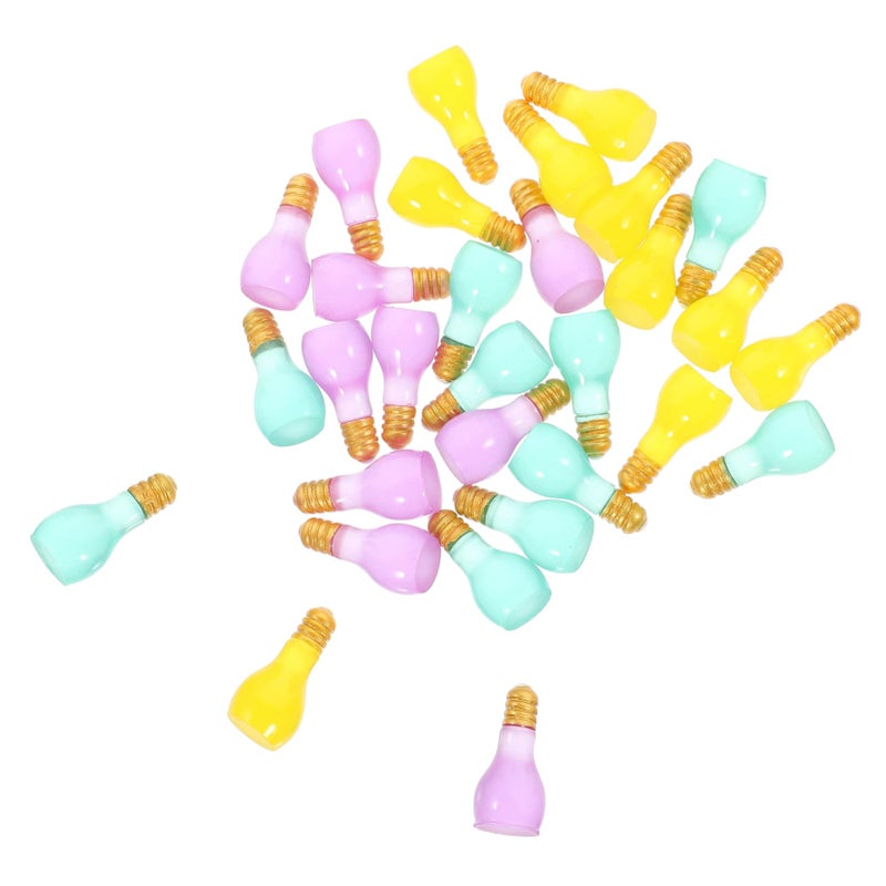 Luminous Mini Resin Bulb Keychain DIY Pendants For Decor Phone Cases Crafts 2 Pack - Image 3