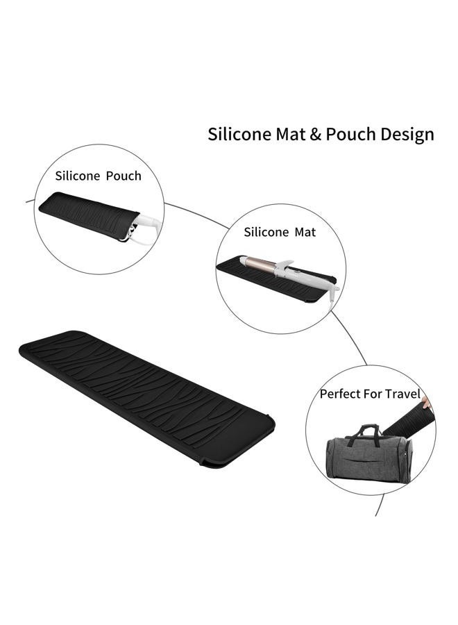 EIOKIT Silicone Heat Resistant Travel Mat Pouch for Hair Straightener,Crimping Iron,Hair Curling Iron,Hair Curling Wand,Flat Iron,Hair Waving Iron and Hot Hair Styling Tools (2 Pack) - Image 5