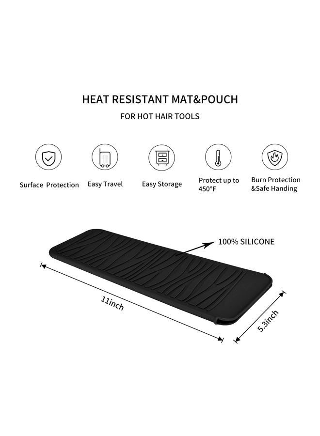 EIOKIT Silicone Heat Resistant Travel Mat Pouch for Hair Straightener,Crimping Iron,Hair Curling Iron,Hair Curling Wand,Flat Iron,Hair Waving Iron and Hot Hair Styling Tools (2 Pack) - Image 2
