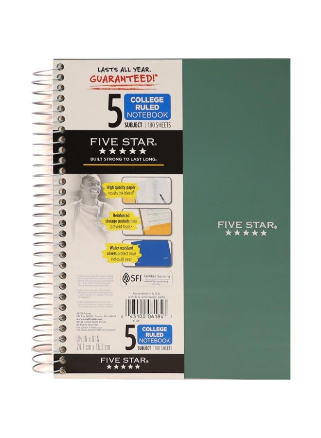 Five Star Notebook 9.5 X 6 in 360 Pages (180 Sheets)