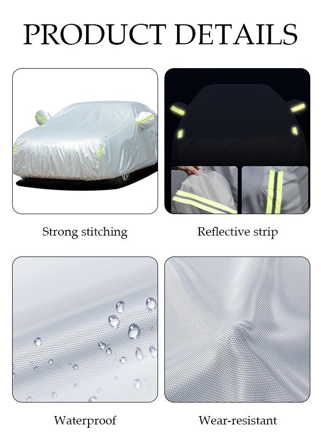 DUNISO Full Car Covers SUV Sunscreen UV Protection Indoor Outdoor Sunscreen Heat Protection DustWind/Water/Weatherproof Anti-Uv Scratch-Resistant  - Image 2