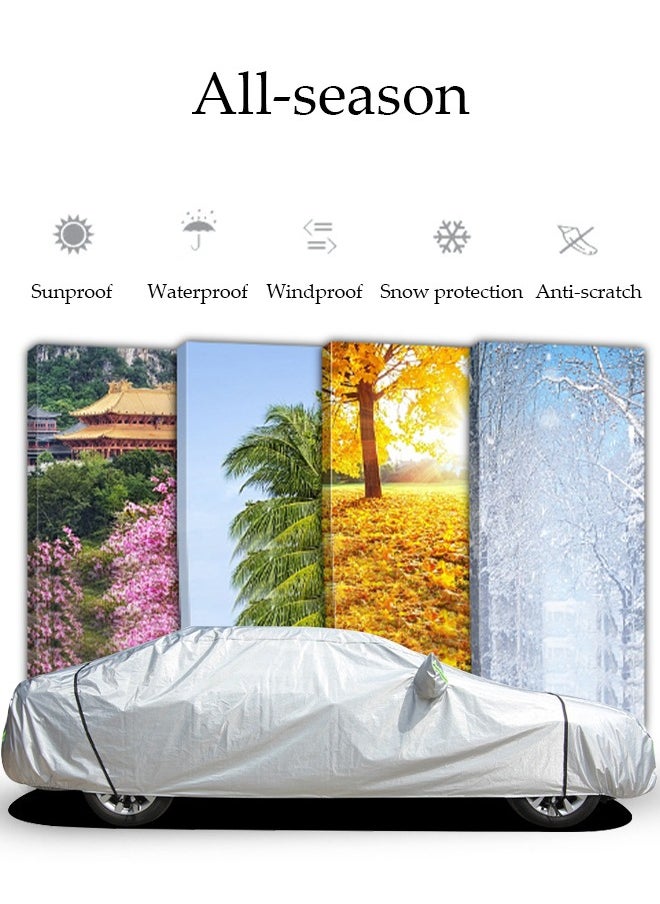 DUNISO Full Car Covers SUV Sunscreen UV Protection Indoor Outdoor Sunscreen Heat Protection DustWind/Water/Weatherproof Anti-Uv Scratch-Resistant  - Image 4