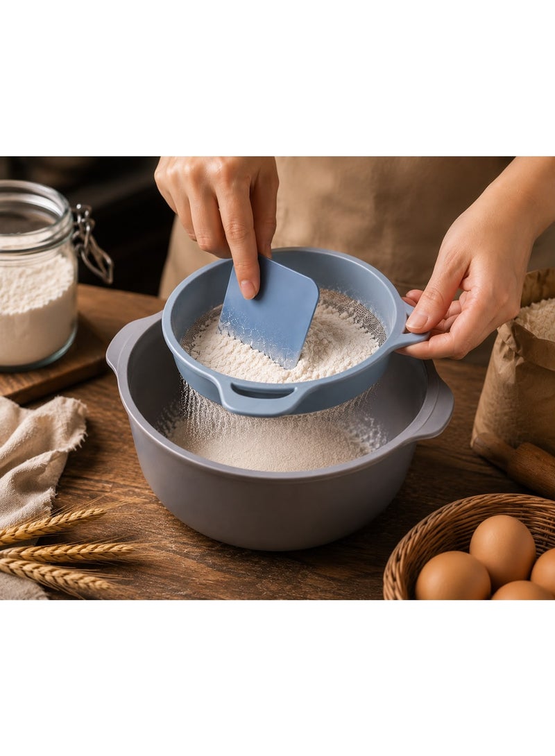 4 in 1-Multi-Function Flour Sifter Set with Egg Separator – Mixing Bowl, Flour Sifter & Food Scraper for Baking & Cooking - Image 5