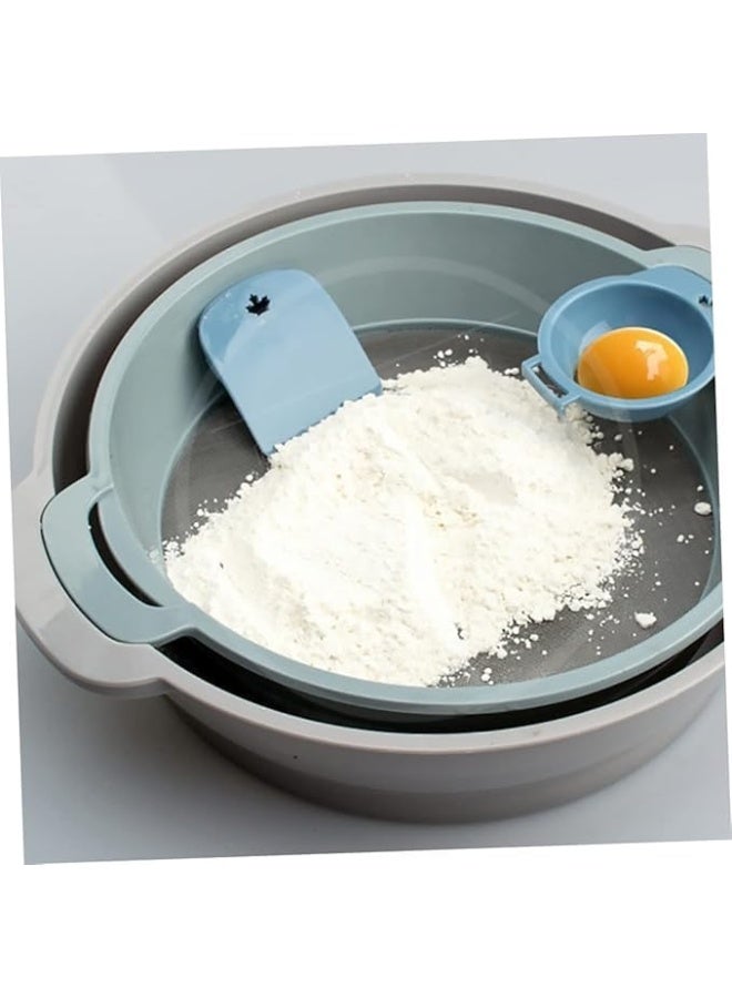 4 in 1-Multi-Function Flour Sifter Set with Egg Separator – Mixing Bowl, Flour Sifter & Food Scraper for Baking & Cooking - Image 1