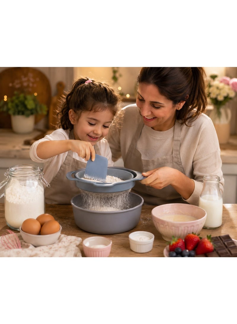 4 in 1-Multi-Function Flour Sifter Set with Egg Separator – Mixing Bowl, Flour Sifter & Food Scraper for Baking & Cooking - Image 4