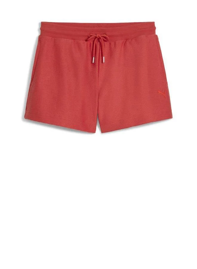 PUMA red 4" Premium Jacquard Shorts for Women | Best Price UAE