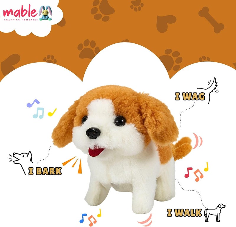 MABLE Walking & Barking Dog Toy for Kids | Snooby Plush Puppy with Sound & Movement | Soft Interactive Battery Operated Toy for Toddlers & Babies | Adorable Moving Puppy Toy ( Asorted Color ) - Image 4