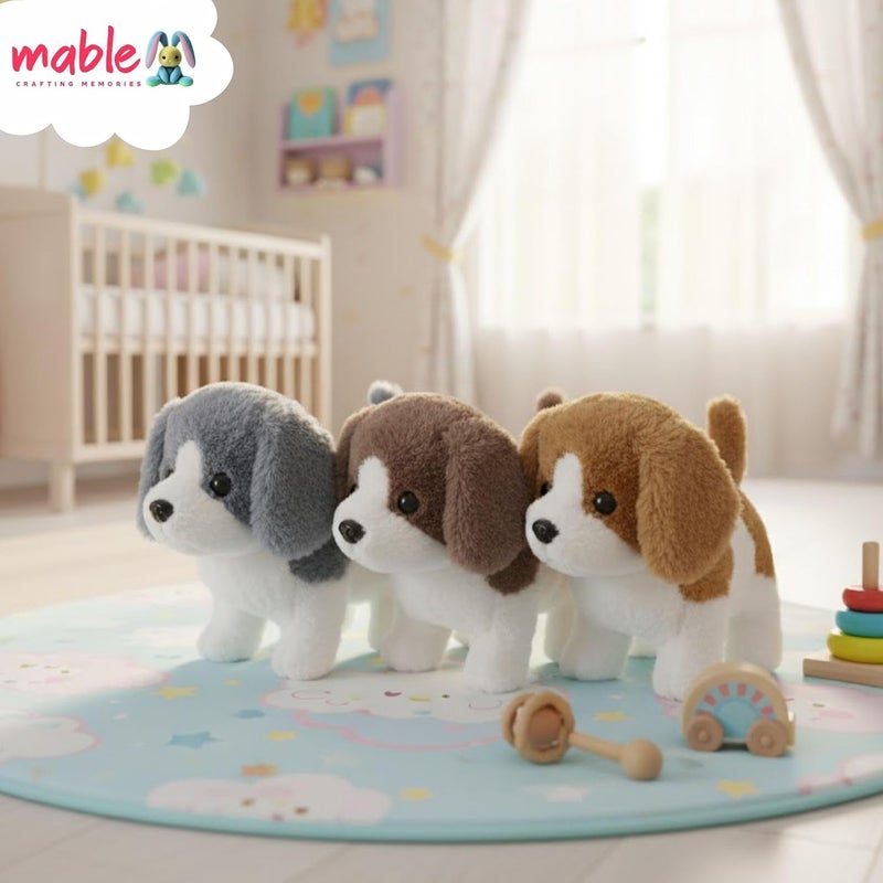 MABLE Walking & Barking Dog Toy for Kids | Snooby Plush Puppy with Sound & Movement | Soft Interactive Battery Operated Toy for Toddlers & Babies | Adorable Moving Puppy Toy ( Asorted Color ) - Image 3