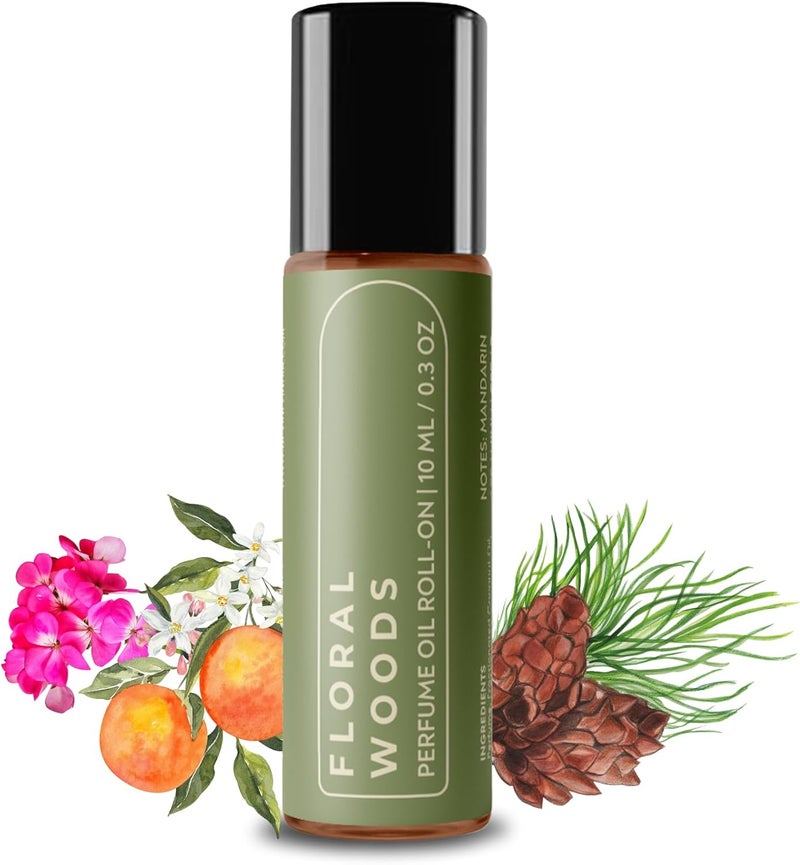 Devinez Floral Woods Roll-On Fragrance Oil (10ml) - Long-Lasting Pocket Perfume, Portable Aroma Oil Blend (IFRA Certified) - Image 1
