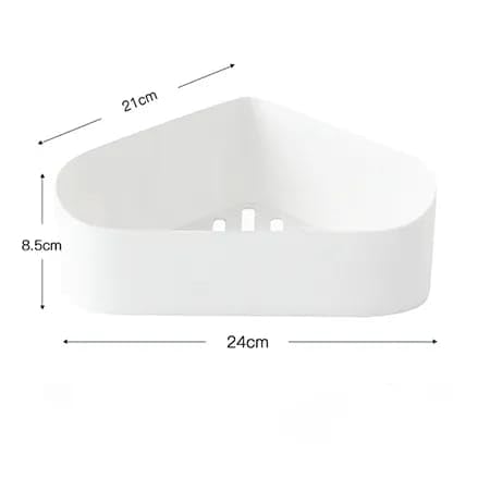 Gnanex رف دش جانبي من جانكس بلاستيك لحمام بدون حفر ذاتي اللصق سلة دش مثبتة على الحائط منظم دش حاملة دش للحمام والمطبخ، أبيض - Image 5