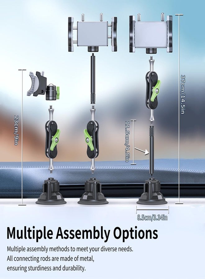 Tmengdao Car Phone Holder-Phone Mount for Car Windshield & Truck-Holder with 360° Rotating Metal Arm-Mount with Super Stable Suction Cup for All Vehicles - Image 2