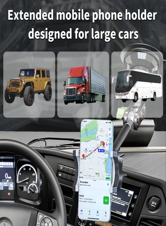 Tmengdao Car Phone Holder-Phone Mount for Car Windshield & Truck-Holder with 360° Rotating Metal Arm-Mount with Super Stable Suction Cup for All Vehicles - Image 3