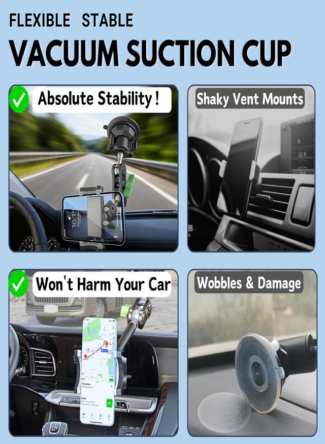 Tmengdao Car Phone Holder-Phone Mount for Car Windshield & Truck-Holder with 360° Rotating Metal Arm-Mount with Super Stable Suction Cup for All Vehicles - Image 4