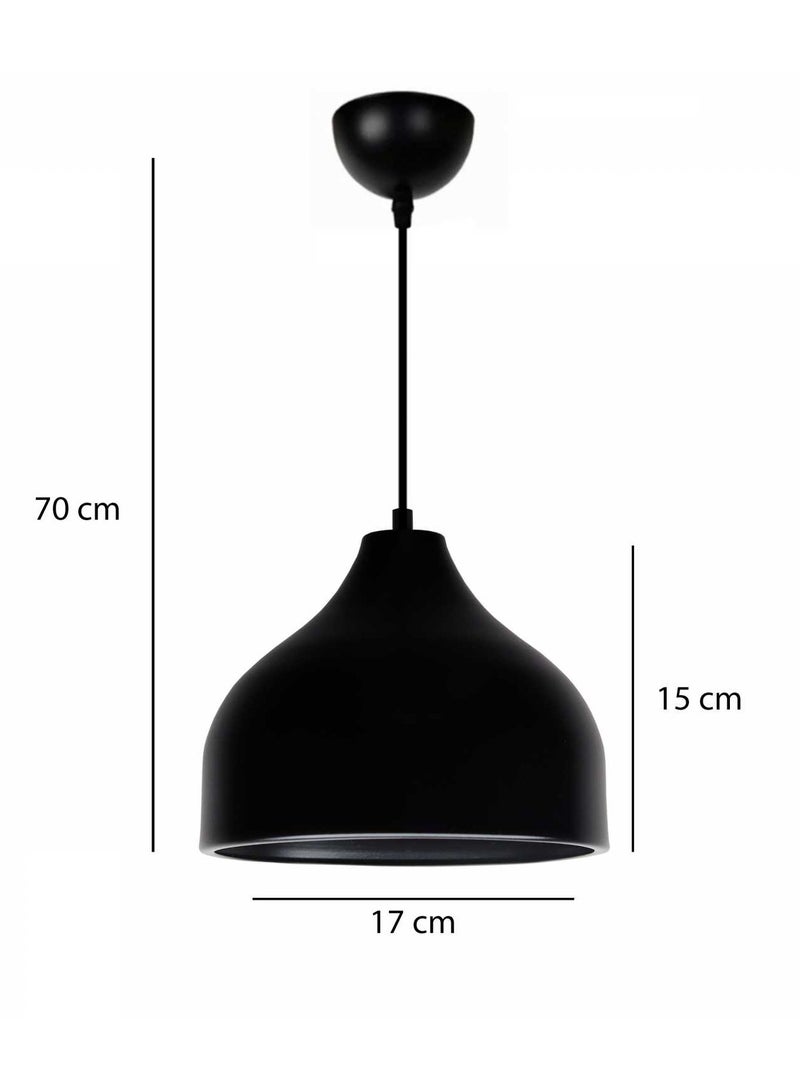 Black Metal Pendant Light – Modern and Stylish Ceiling Lamp - Image 3