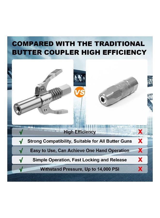 Generic Grease Gun Joint Coupler, Grease Nozzle Fittings, Compatible with All Grease Guns, Suitable for Automobiles, Industrial Machinery, and Equipment Farms  - Image 2
