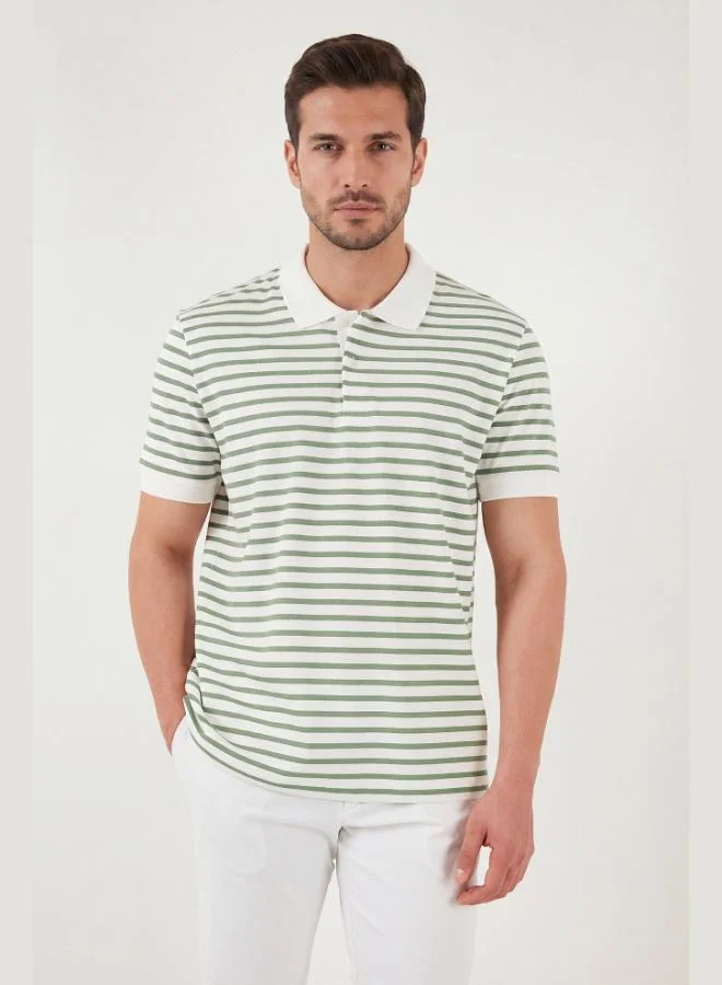بوراتي Buratti Cotton Striped Short Sleeve Buttoned Polo T-Shirt Men's POLO T-SHIRT 5904046