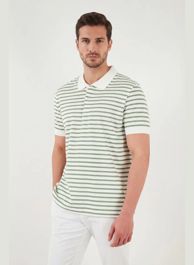 Buratti  Buratti Cotton Striped Short Sleeve Buttoned Polo T-Shirt Men's POLO T-SHIRT 5904046 for Men | Best Price UAE
